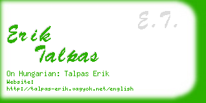 erik talpas business card